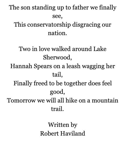 Robert believed, as he titled this poem, “Things Are Going To Change”   #FreeBritney