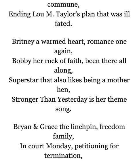 Robert believed, as he titled this poem, “Things Are Going To Change”  #FreeBritney