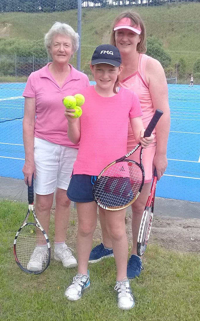 Three generations show love of tennis...