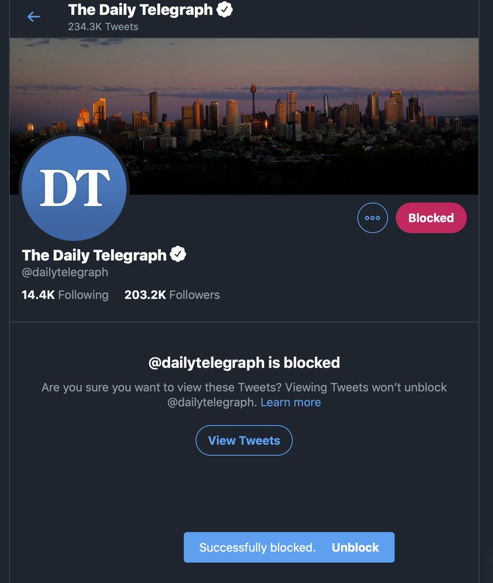 grosvenorstreet's tweet photo. #BlockHeraldSun seems to work. So I tried it with another one #BlockDailyTelegraph https://t.co/DJtLoARZEs