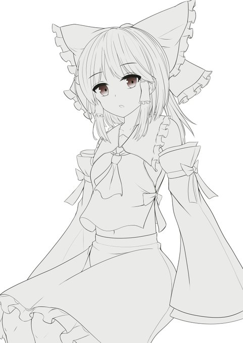 #東方Project 
キャラクター全員描く(途中経過)
博麗霊夢、霧雨魔理沙、ルーミア、大妖精 