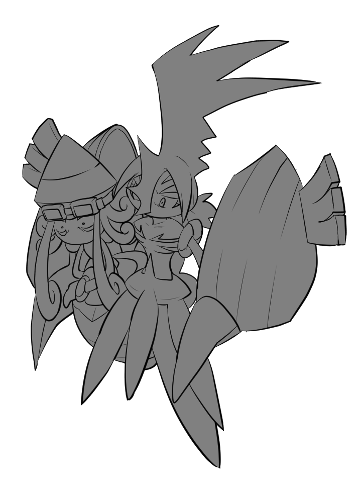 どっちにしようか迷ってる 1枚目 服が着てるバージョン 服を着てると元人間感 P スプレー使い の漫画