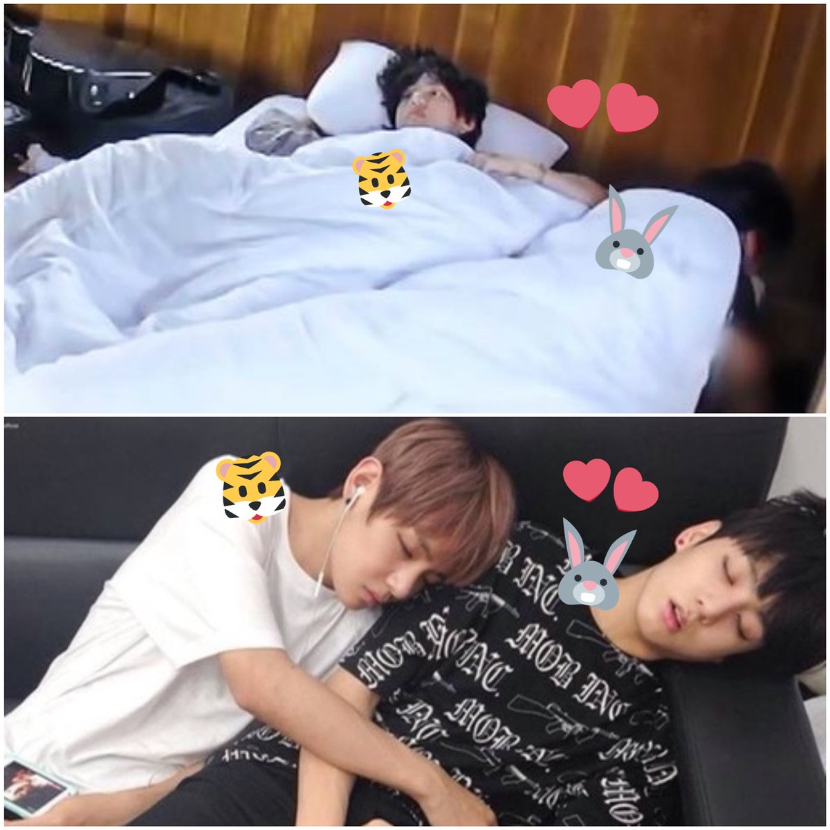 I forgot to add this interesting one!!  @shhh_kiki pointed this out. In both LGO MVs JK is sitting in the left side of the bed. On the other hand, Tae is sitting on the right side of the other bed. Well, it’s about habits, wbk...   #taekook