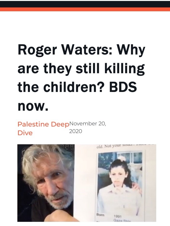 “Iman Al Hams is my sister. The way her short life was so summarily & callously ended has haunted me, her death is symbolic of the summary subjugation & ethnic cleansing of the Palestinian people perpetrated by the state of Israel over the last 70 years.” palestinedeepdive.com/roger-waters/