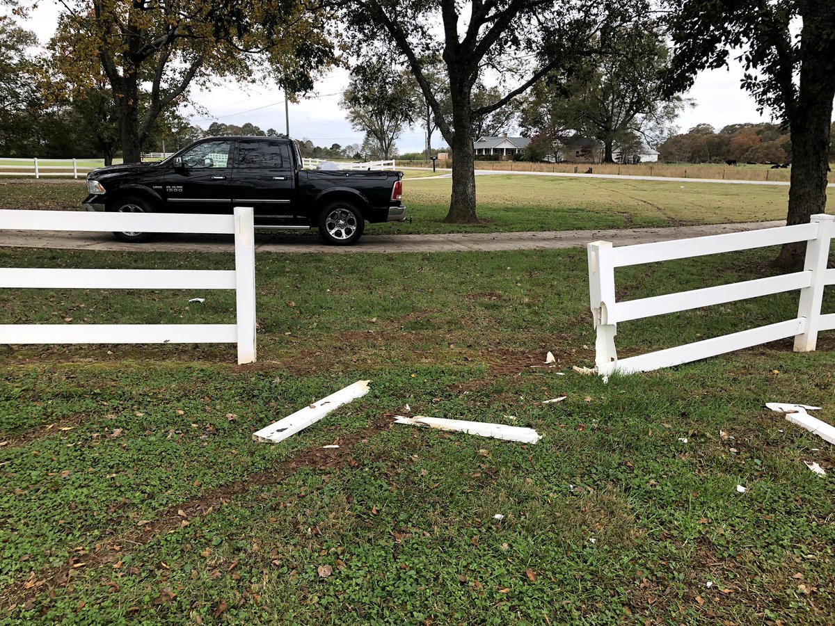 IncFaulkner's tweet photo. With all of the storms lately if your fence looks like these or if you have any other repairs you need fixed, give us a call for a free estimate. https://t.co/zalif9CgGC