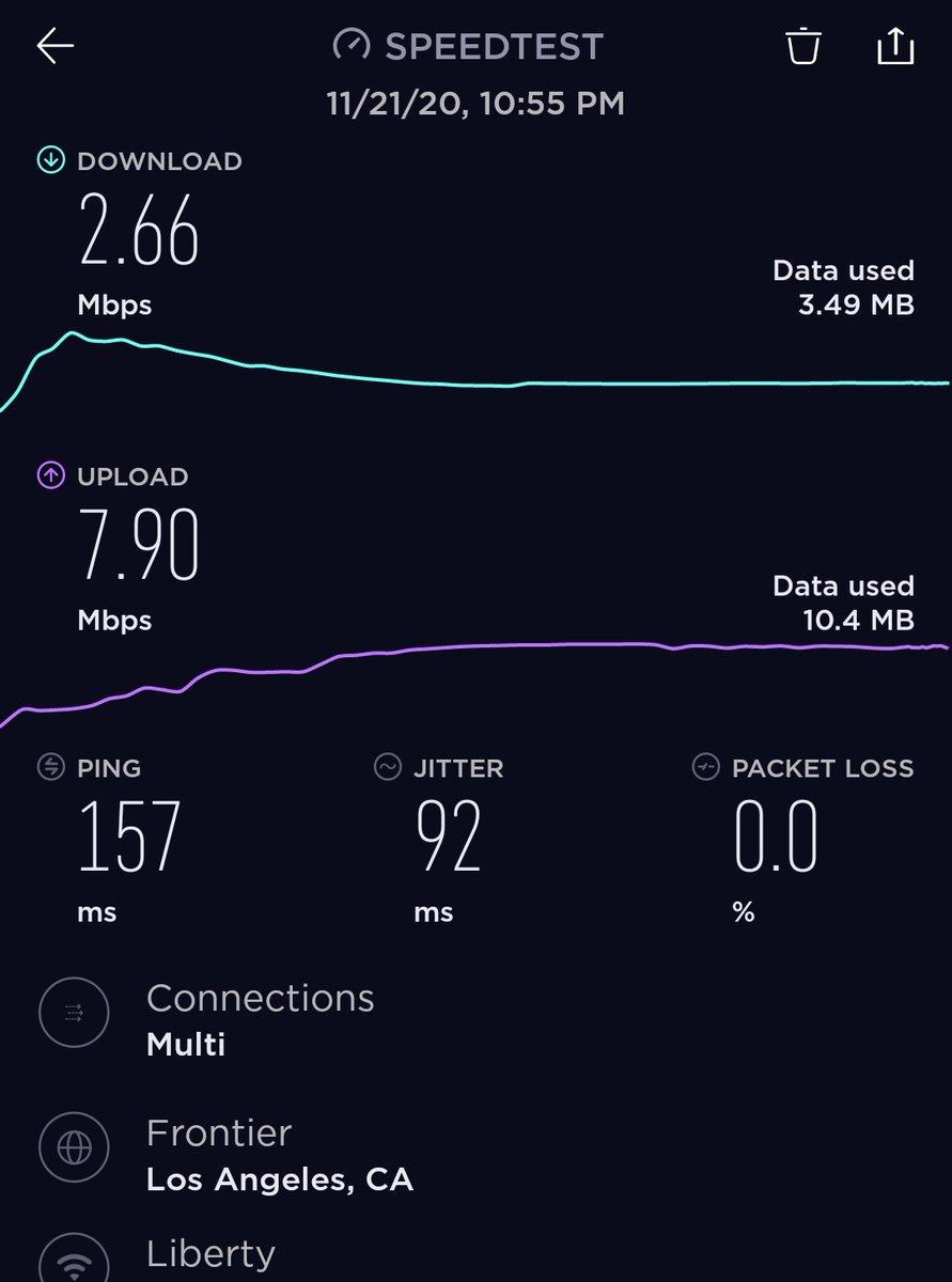 AngelTrinidadPR's tweet photo. Esta es la prueba de conexión a @LibertyPR desde Ciales, al nodo de San Juan (el que tiene problemas), a Manatí (sin pasar por el nodo de SJ) y a un random ISP de California (una vez pasa la data por el nodo central en SJ). Lleva sobre una semana así. 😡🤬 https://t.co/5XvNKhI6Xj