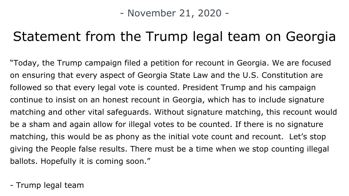 Chris Megerian (@ChrisMegerian) on Twitter photo 2020-11-22 03:19:28 Apparently President Trump wants another recount in Georgia? This just landed in my inbox. Apparently President Trump wants another recount in Georgia? This just landed in my inbox.