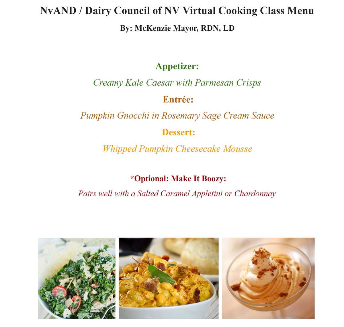 JenMcCuneRD's tweet photo. Just enjoyed a delicious interactive virtual cooking segment by McKenzie Mayor, RDN, LD hosted by @EatRightNevada and sponsored by @nevadamilk! Time to dig in! 🍽
#UndeniablyDairy #NVDairy #NVAND #pumpkin #virtual #holiday #holidayseason #homemade #chef #Thanksgiving #foodie https://t.co/CWH6IAQFxt