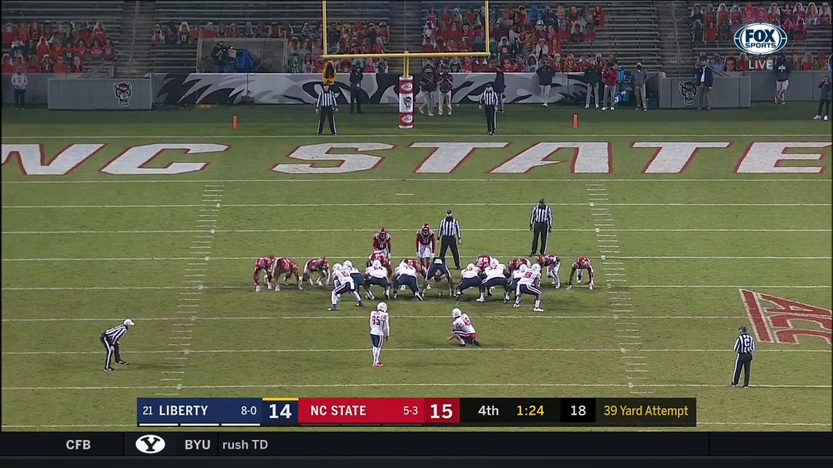 Image for the Tweet beginning: Liberty's (+153) game-winning FG attempt