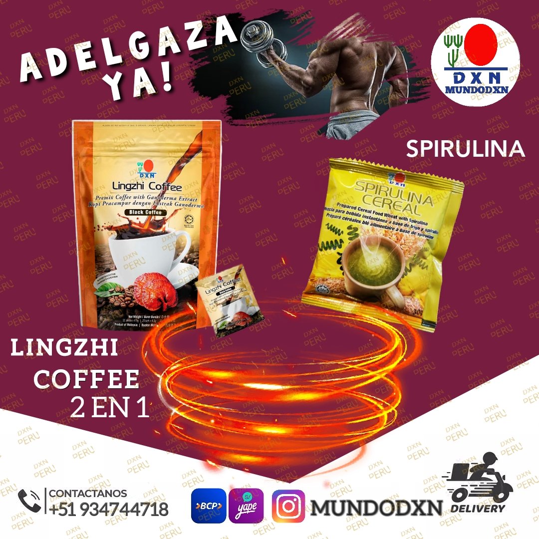 MUNDO_DXN's tweet photo. ESPIRULINA CEREAL O EN TABLETAS +  LINGZHI COFFEE BLACK COFFEE 2 EN 1
Infinidad de expertos en la materia han apostado por ella como ingrediente indispensable en dietas de adelgazamiento. #dxn #spirulina 
Envíos a Domicilio y más:
WSP DXN +51 934744718 
https://t.co/T3CTuSpyTM https://t.co/3pH96gDibj