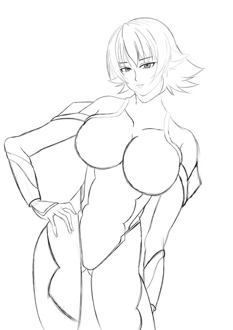 あーでもないこーでもないと試行錯誤してたどり着いた新作(井河さくら)ラフ
#対魔忍アサギ 