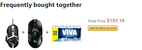 N985stream's tweet photo. Ah yes, the classic weekly shop of two gaming mice and a 12 pack of toilet rolls: #gaming #gamer #fraggingout https://t.co/zE1ssTzyU2