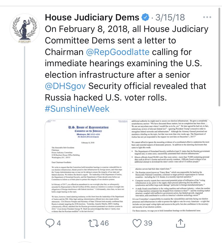 Exhibit A, B, C and D that until recently it was not LOL CRAZY and “undermining our democracy” to talk about election hacking.H/T  @JackPosobiec and paging the sophisticated conservatives who are joining in with Dems to LOL at Trump for now claiming the same.