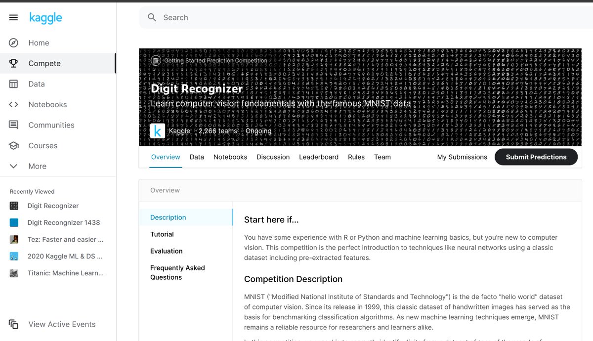 You've already trained a MNIST classifier in the google developers course, you'll have to apply that in the practical world using this challenge. www.​kaggle.​com/c/digit-recognizer