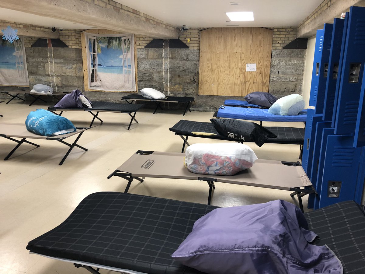 Here’s the men’s section main sleeping area at Safe Space shelter downtown STP