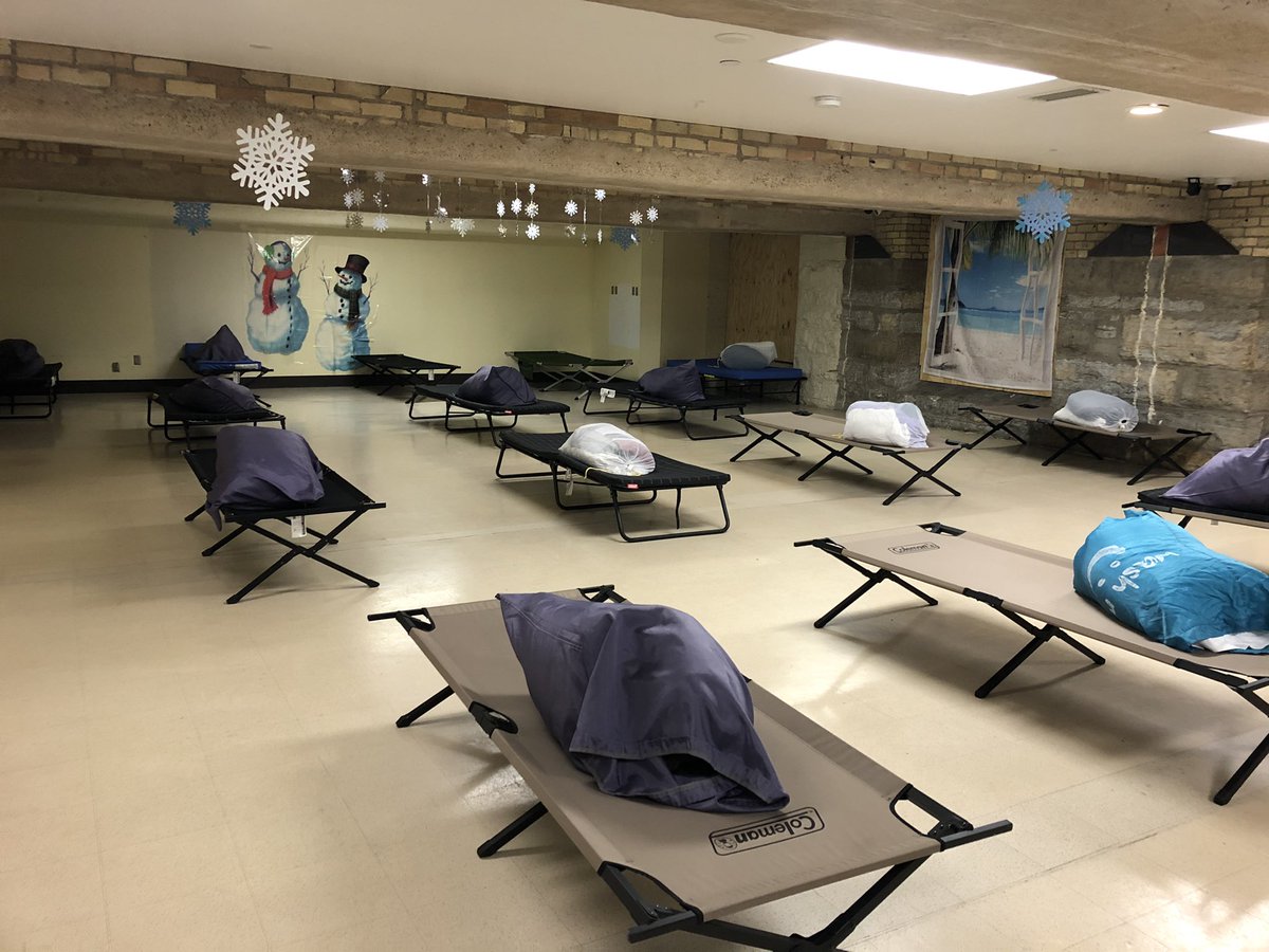 Here’s the men’s section main sleeping area at Safe Space shelter downtown STP