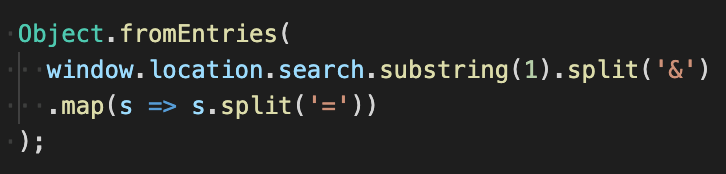 sw360cab's tweet image. What about a single line converter from #querystring (aka search property in URL) into #JS Object