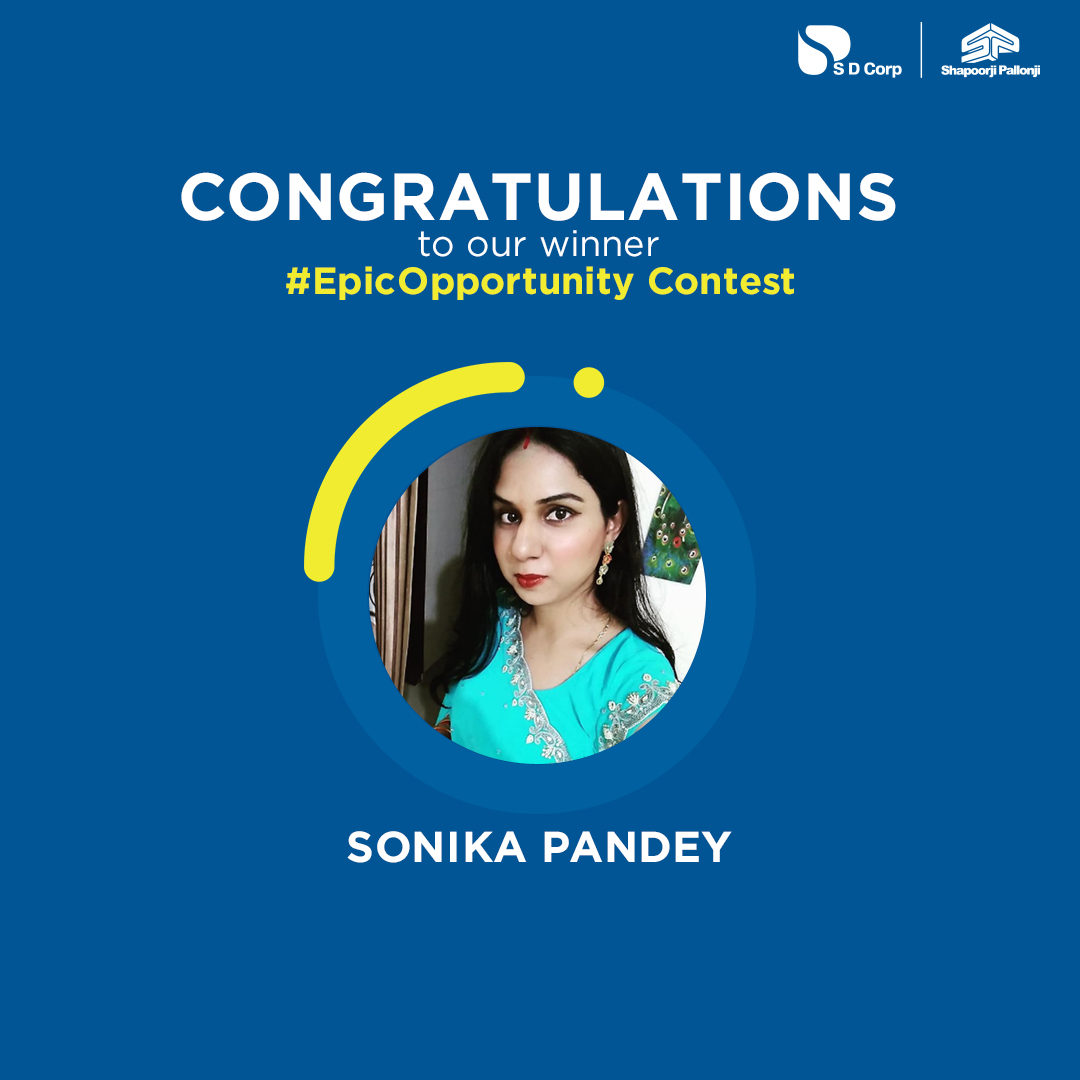 SDCorpOfficial's tweet photo. Congratulations Sonika Pandey on winning the #EpicOpportunity contest & kindly DM your personal details for further processing. Thank you everyone for the amazing response. Stay tuned for further amazing contests!
#EpicWin #CodenameHelloEpic #SDCorp #ShapoorjiPallonji #RealEstate https://t.co/p1iNW6fCvT