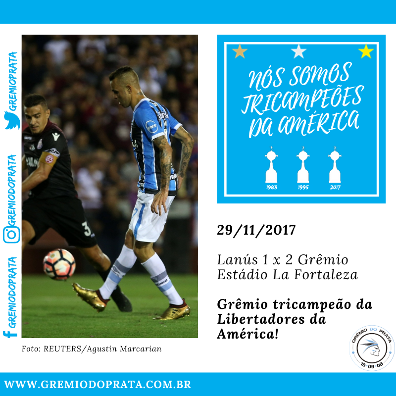 gremioprata's tweet photo. "As lágrimas de 2007 faziam parte de um passado muito distante, praticamente esquecidas."
Há 3 anos o Grêmio conquistava o tri da América. No site, o integrante do Grêmio do Prata @GlauberMello6 compartilha as memórias daquela noite histórica!

https://t.co/T09eetPjEG https://t.co/zelledrhKm