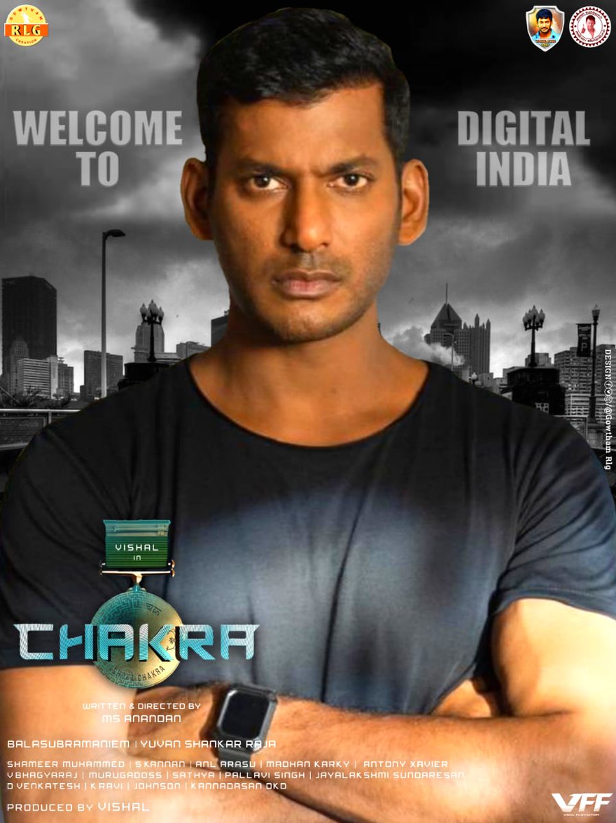Mediakarann's tweet photo. • Our #PuratchiThalapathy #Vishal in #Chakra Fan Made Poster's ! 🔥

#WelcomeToDigitalIndia 🌍

Design by: @GowthamRlg #RLGcreation 

@VishalKOfficial @VffVishal @ReginaCassandra @ShraddhaSrinath @AnandanMS15 @johnsoncinepro @VishalFans24x7 @HariKr_official @VISHAL_SFC https://t.co/P4CNYzDCwm