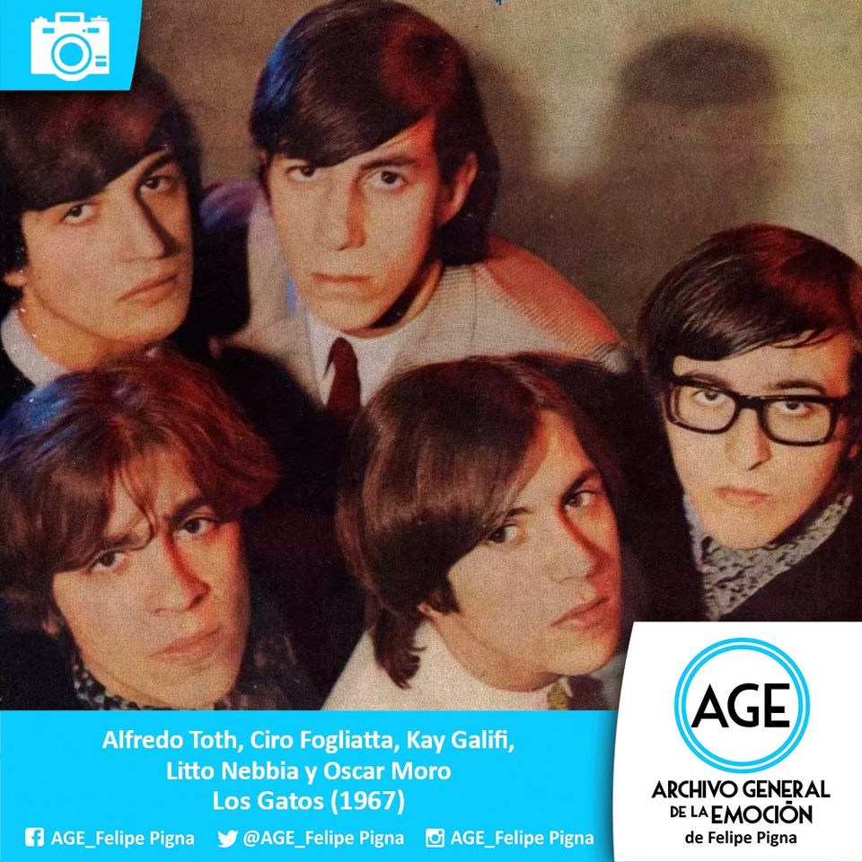 AGE_FelipePigna's tweet photo. Alfredo Toth, Ciro Fogliatta, Kay Galifi, Litto Nebia y Oscar Moro "Los Gatos" #ArchivoGeneraldelaEmocion #Decada1960 https://t.co/0nkeBZOFsZ
