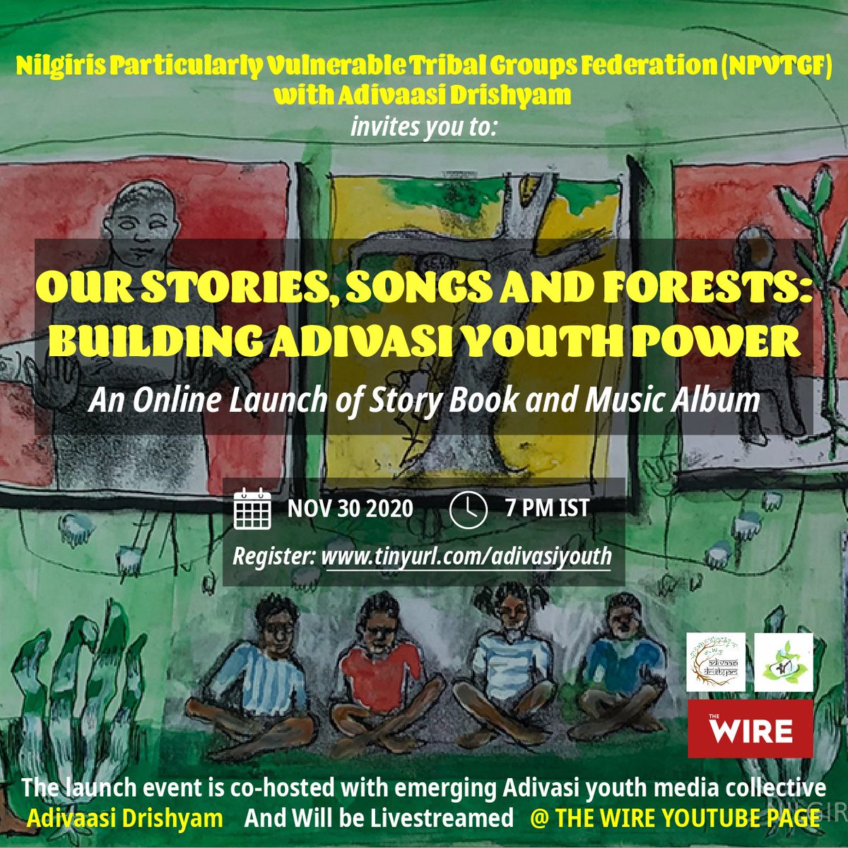 Join us tomorrow for a meaningful book and Music video launch. 7Pm live <a href="/thewire_in/">The Wire</a>  YouTube Channel. <a href="/ipmsdl_/">Int'l Indigenous Peoples Movement</a> <a href="/tourofnilgiris/">Tour of Nilgiris</a> <a href="/YouthKiAwaaz/">Youth Ki Awaaz</a> <a href="/IndigenousYout1/">Indigenous Youth Council Of India</a> <a href="/PARInetwork/">People's Archive of Rural India</a> <a href="/MeenakshiMunda/">Dr. Meenakshi Munda</a> <a href="/adiyuva/">AYUSH | Adivasi Yuva Shakti</a> <a href="/adivasiqueer/">Christy</a> <a href="/VanrajTabiyad/">Vanraj Tabiyad Vanraj Tabiyad</a> <a href="/OfIindia/">Indigenous People Of India</a> <a href="/tribesindia/">TRIBES INDIA</a> <a href="/scheduledtribe1/">scheduledtribes</a>