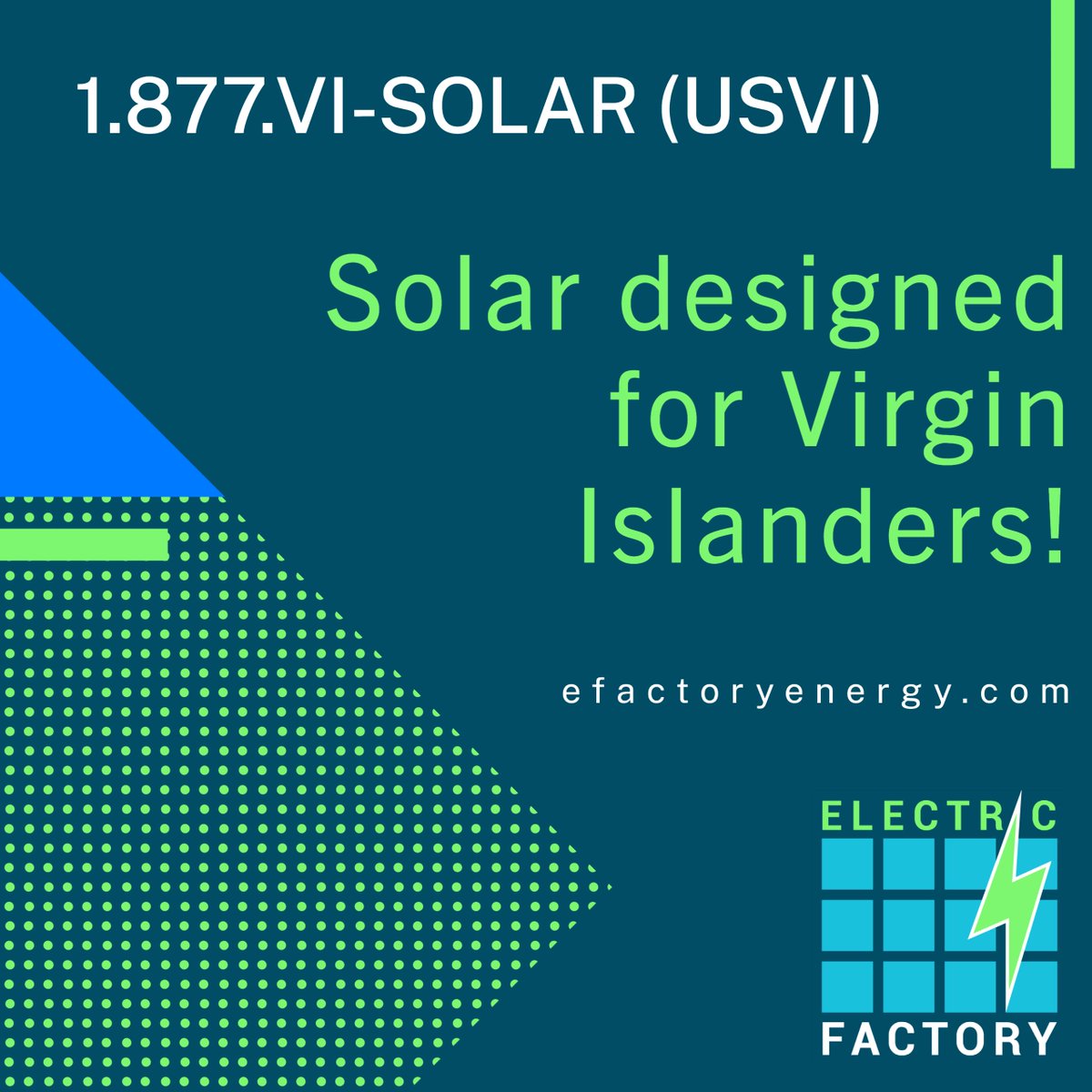 ElectricFactor4's tweet photo. Affordably priced and built to withstand CAT5 winds, our solar systems are built #islandstrong. Call 1.877.VI-SOLAR (USVI) or https://t.co/G4W9AwdH1q to get your FREE solar proposal today! #renewableenergy #solarpower #usvisolar #electricfactoryenergy #solarenergy https://t.co/wtvcU7nEoM