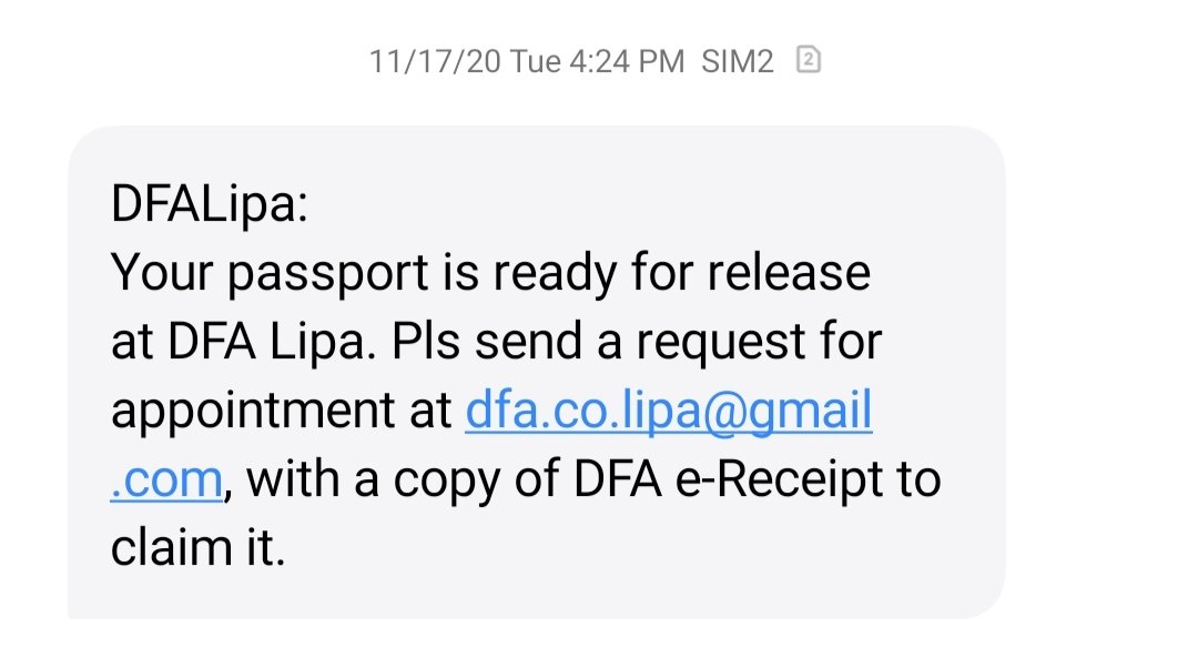 marcvale006's tweet photo. @DFAPHL @teddyboylocsin Sir, we've been trying to get an appointment for pickup of our passports since Nov. 17. After multiple emails and calls to DFA Lipa we have yet to get an appointment. Asking if anyone can help please. Many thanks. https://t.co/upad5oxCdZ