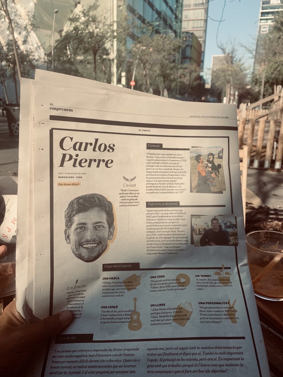 M’encanten aquest perfils de joves sobradament preparats . Gràcies ⁦<a href="/ireneriart/">Irene Riart</a>⁩ ⁦<a href="/diariARA/">diariARA</a>⁩ ⁦<a href="/estherveraARA/">Esther Vera</a>⁩ ENHORABONA ⁦<a href="/CarlosPierretri/">Carlos Pierre</a>⁩ ⁦<a href="/WeRock_Capital/">WERockCapital</a>⁩