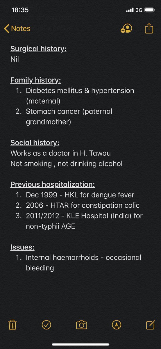 I've pinned my medical notes in my Notes app.

If and only if (God forbid) I was found unconscious or alone, pls used the information there.

#medicalnotes