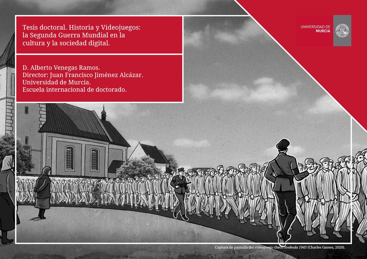 Albertoxvenegas's tweet photo. La semana pasada defendí mi tesis doctoral dirigida por @HistoriayVideoj, Historia y videojuegos: la segunda guerra mundial en la cultura y la sociedad digital contemporánea, en la @UMU. En este hilo voy a tratar los puntos clave de mi trabajo. Espero que os resulte interesante. https://t.co/OE5IVNDXzk