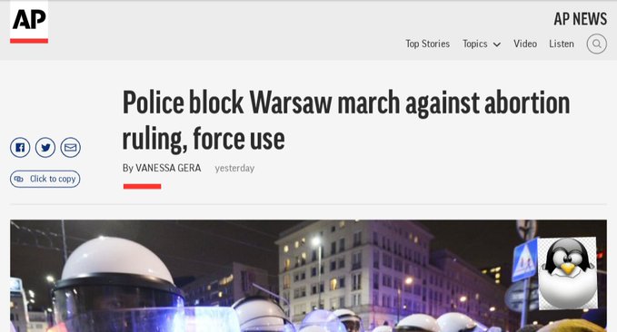 Świat pisze o protestach ws. praw kobiet w Polsce. 
Pisze też o brutalności "policji".