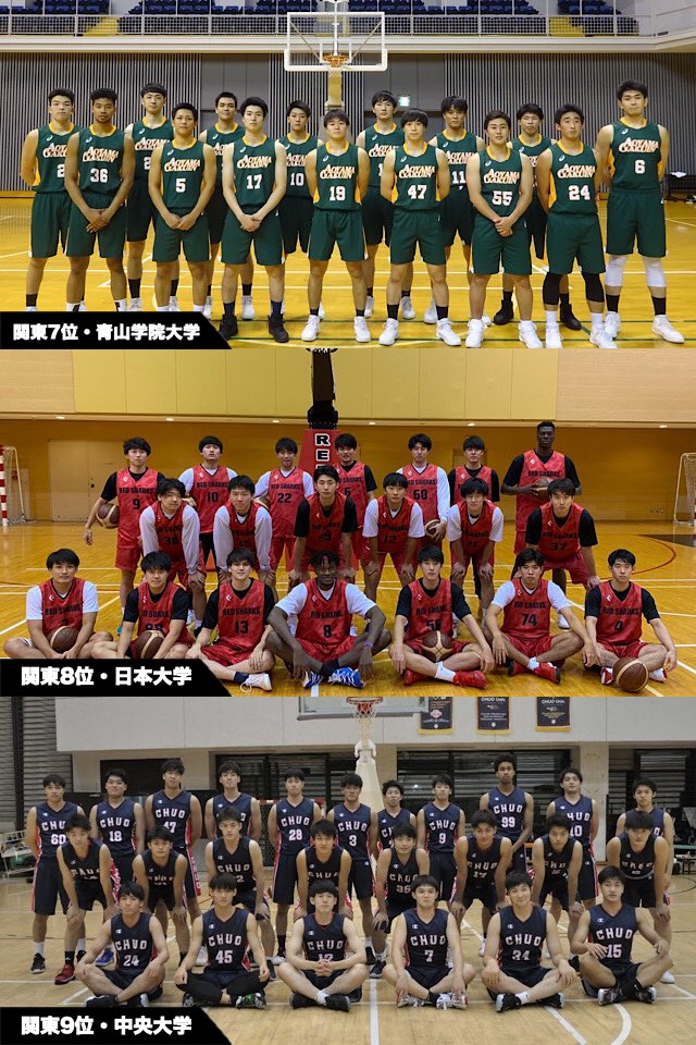jubf_official's tweet photo. 🏆#インカレバスケ

【出場校・関東地区】
▼男子
東海大学
大東文化大学
筑波大学
白鷗大学
日本体育大学
専修大学
青山学院大学
日本大学
中央大学
早稲田大学
明治大学
明星大学

▼出場校詳細
https://t.co/VMpZzH1rtb

#大学バスケ
#大学日本一決定戦 https://t.co/2t5vMXRAJT