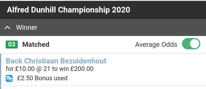 JPeg_GolfTips's tweet photo. Great win Bezhuidenhout! Was difficult to ignore the Stone Twitter noise at the start of the week, but always fancied the highest ranked player in the field at a tough golf course. #DunhillChamps #JPegTips https://t.co/CfPSrulNRE