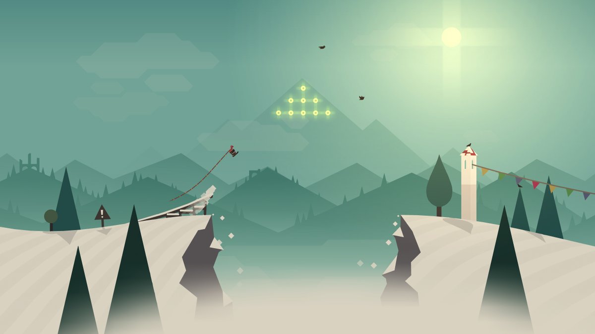 swavoxiii's tweet photo. #TheAltoCollection #AltosAdventure is an audiovisual beauty. Racing down the snow, you'll be tasked with doing stunts amongst others. The only button you need is 'A', to jump and backflip, and this works very well. @builtbysnowman has created an absolute must-play on #Switch! https://t.co/DLmCG1WsiY