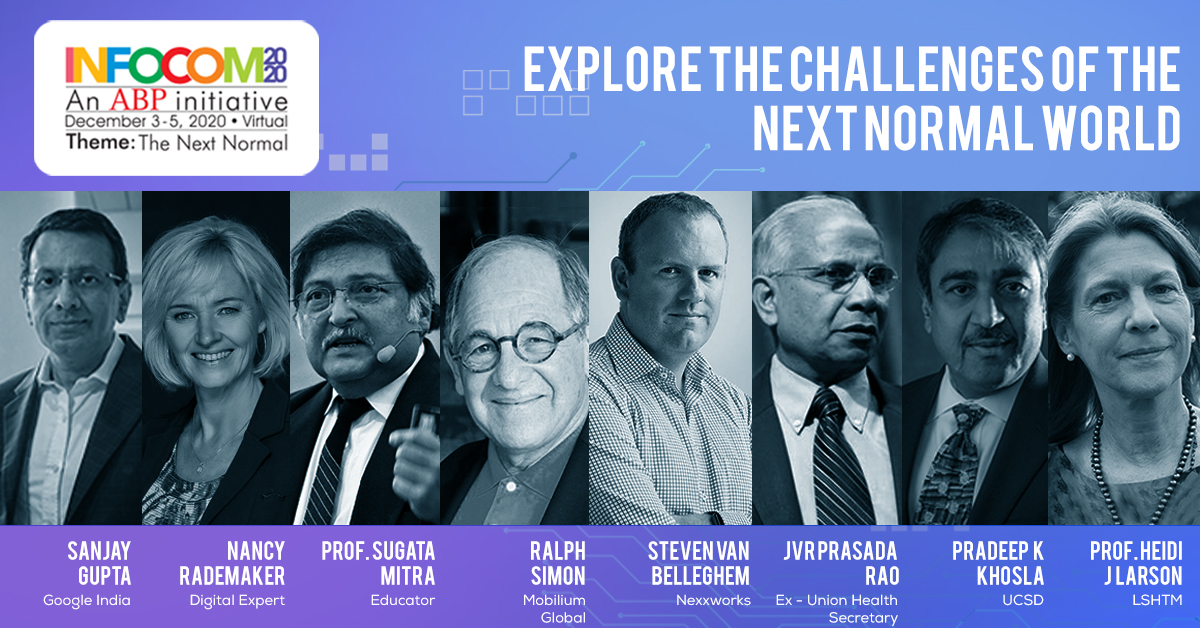infocomconnect's tweet image. India&apos;s top business, leadership and technology conference is back with its 19th edition! Join industry leaders at INFOCOM 2020, as they discuss on &apos;The Next Normal&apos;, from December 3 - 5, 2020.

To register, click: indiainfocom.com/register

#Infocom2020 #TheNextNormal