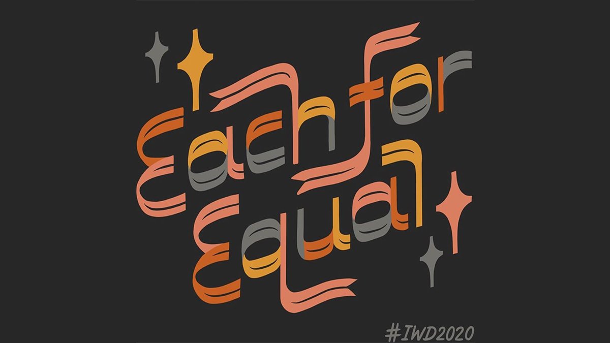 womensday's tweet image. All this week we've been showcasing some of the #IWD2020 #EachforEqual #typography creations from earlier this year. Thanks Bonnie for your creation bit.ly/3gtWHNJ Remember to get creative for #IWD2021 #ChooseToChallenge