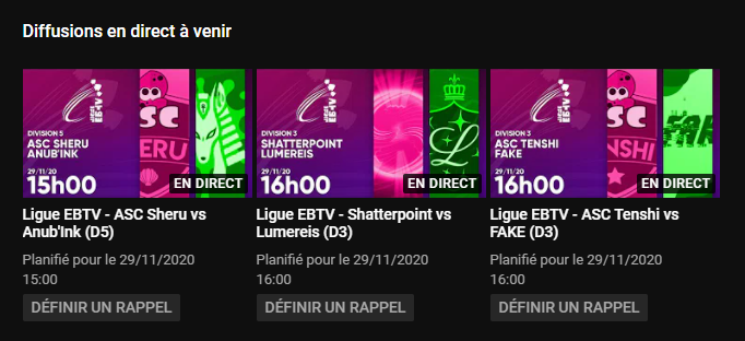 eSportBrosTV's tweet photo. 📢 Voici les matchs du jour à suivre en direct en #LigueEBTV 🦑🏆🐙

Les équipes @Team_Esport_ASC Tenshi et Sheru ont leur destin entre leurs tentacules pour remporter la division 3 et la division 5 !

➡️ https://t.co/TxG374po3x https://t.co/NfRVZzKs71