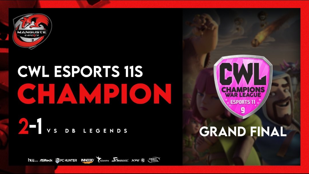 With another crazy come back after the first war, we're the first <a href="/champwarleague/">Champions War League</a> esports 11s Champions! 🏆🤩

Gg to <a href="/DoubleBarr3l/">Double Barrel</a> for the really good match 👏🏻

#ClashofClans 
#BeFast
#BeManguste
♥️🖤