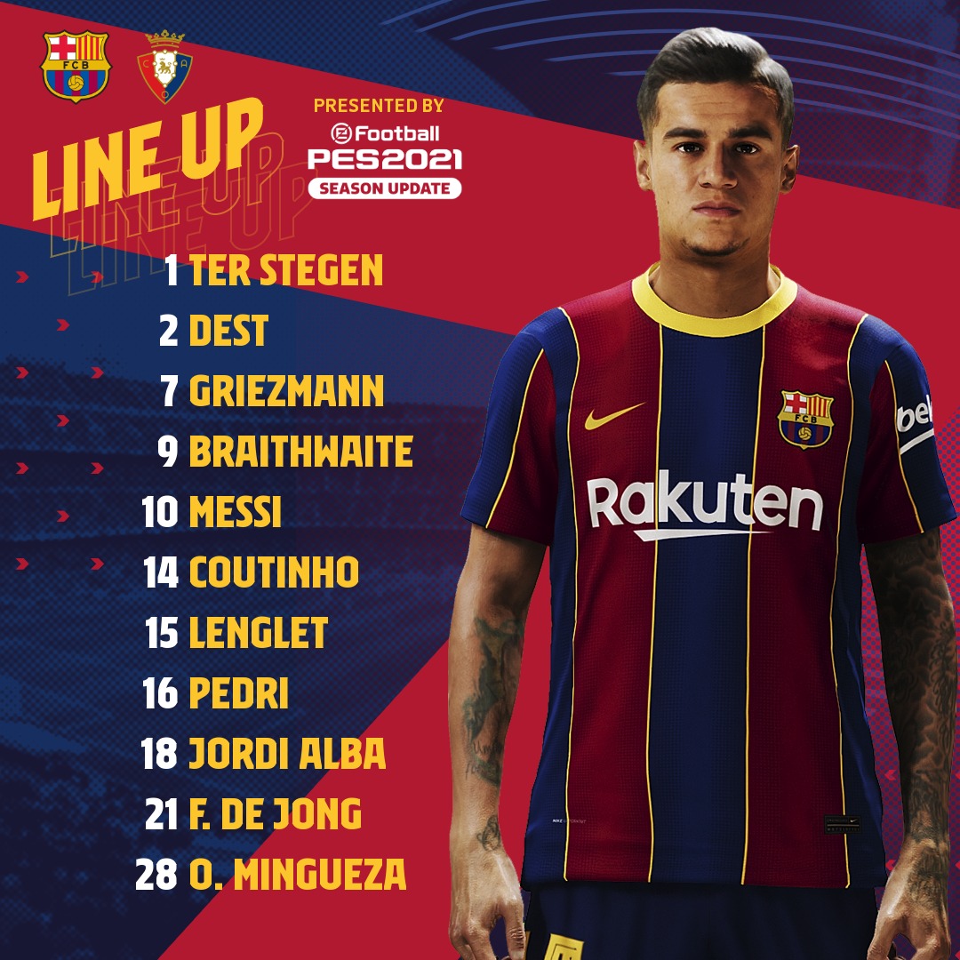 #Culers! Here's YOUR starting Ⅹⅼ for #BarçaOsasuna!