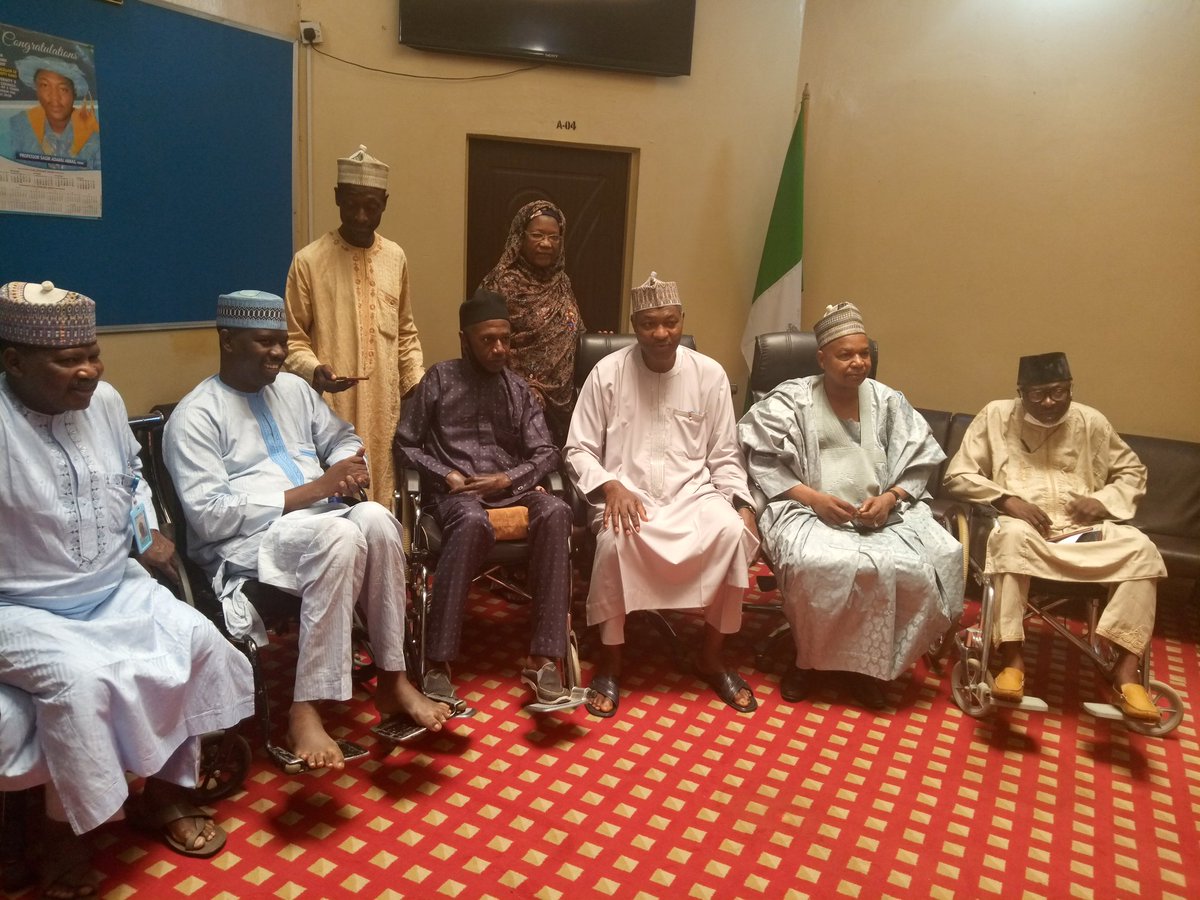 sciankcluster's tweet photo. Advocacy and courtesy visits to  Prof Sagir Abbas VC BUK for his support to PWDs on the structural barriers up grade and the establishment of the spinal cord injury rehabilitation complex center in Kano. https://t.co/QpuQ6kF1ig
