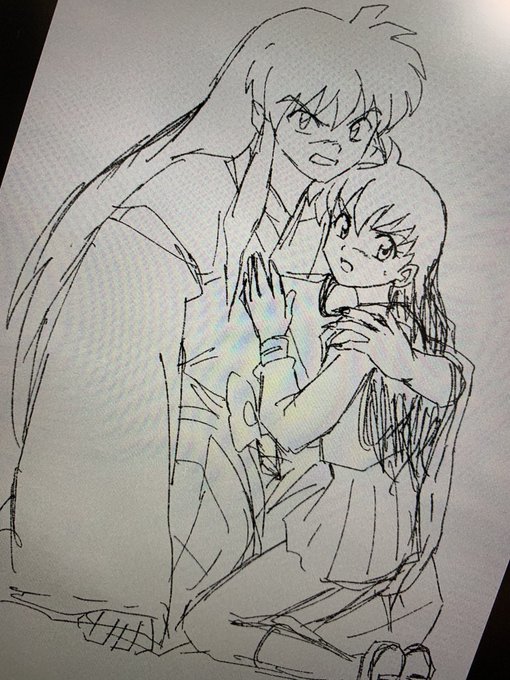 昨日3時まで起きて描いてから目がやばい?1キャラずつ描きたいけどポーズ思い浮かばず黒髪犬夜叉描いてたけどやっぱ目が痛いから今日は早く寝よ? 
