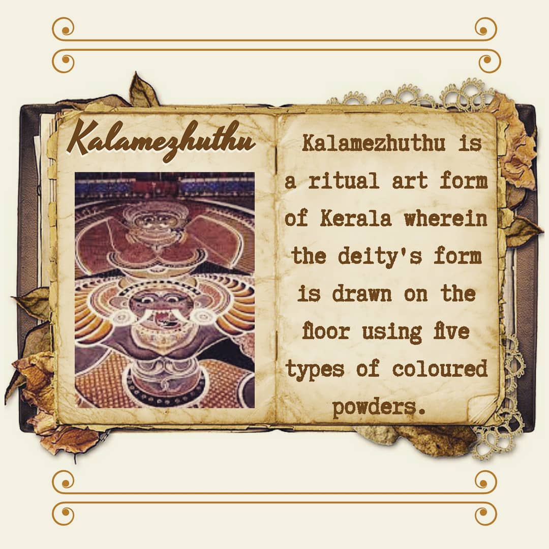 ur_artistic's tweet photo. The art form kalamezhuthu is an hours-long process, and a performance in itself. 
#ARTISTIC #URARTISTIC #kalamezhuthu #kalamezuthuart #kalamezuthuartists #templepaintings #kalamezhuthupaintings #traditionalartforms #traditionalart #traditionalpaintings #historicalart #folksart https://t.co/EsSTA412iI