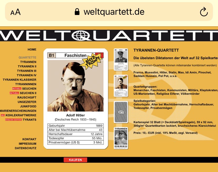 mi_hayuhi's tweet photo. Ich frage mich, ob Erdogan und Aliyev bereits in das Diktatoren Quartett geschafft haben? Spätestens nach dem #Karabagh Krieg haben Sie sich dafür qualifiziert!
#Weltquartett #DiktatorenQuartett #Erdogan #Aliyev #Gesellschaftsspiele #1Advent https://t.co/3FzBnDrIQH