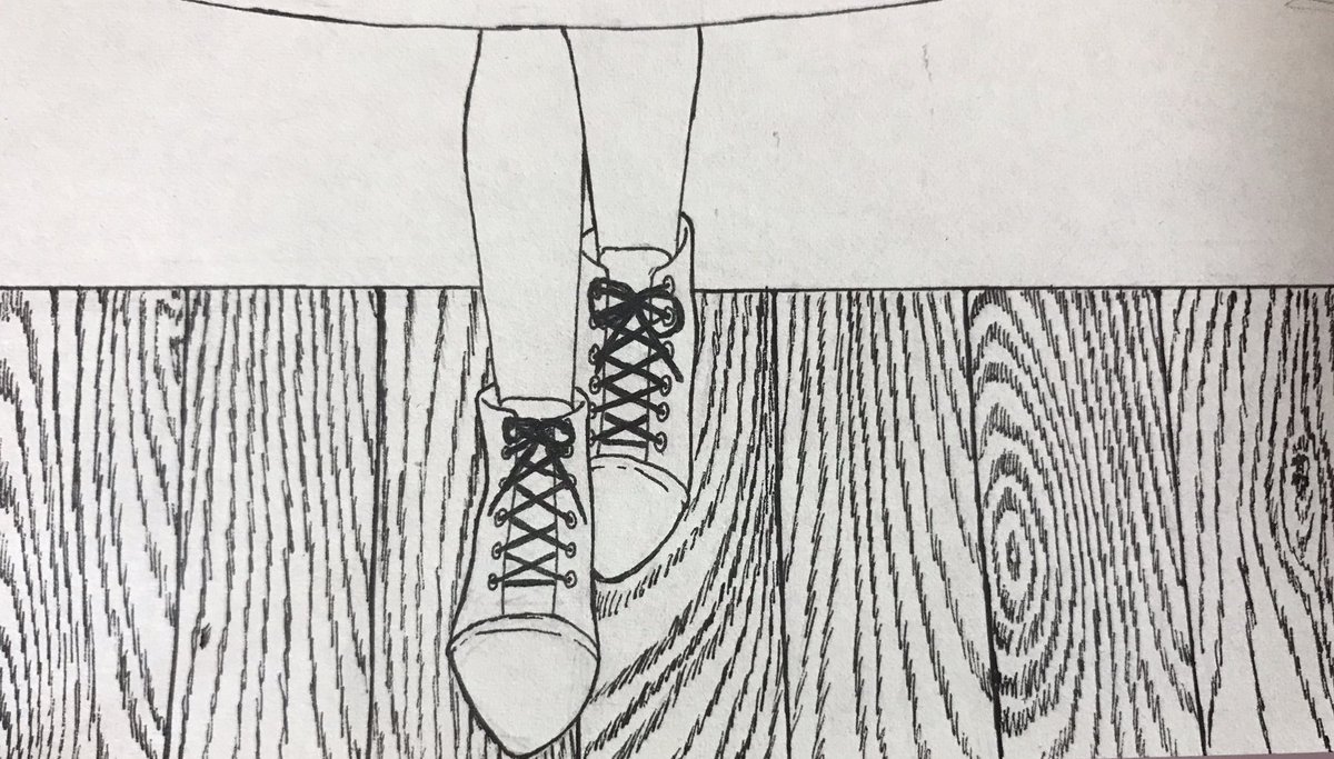 木目と靴
#ボールペン画 