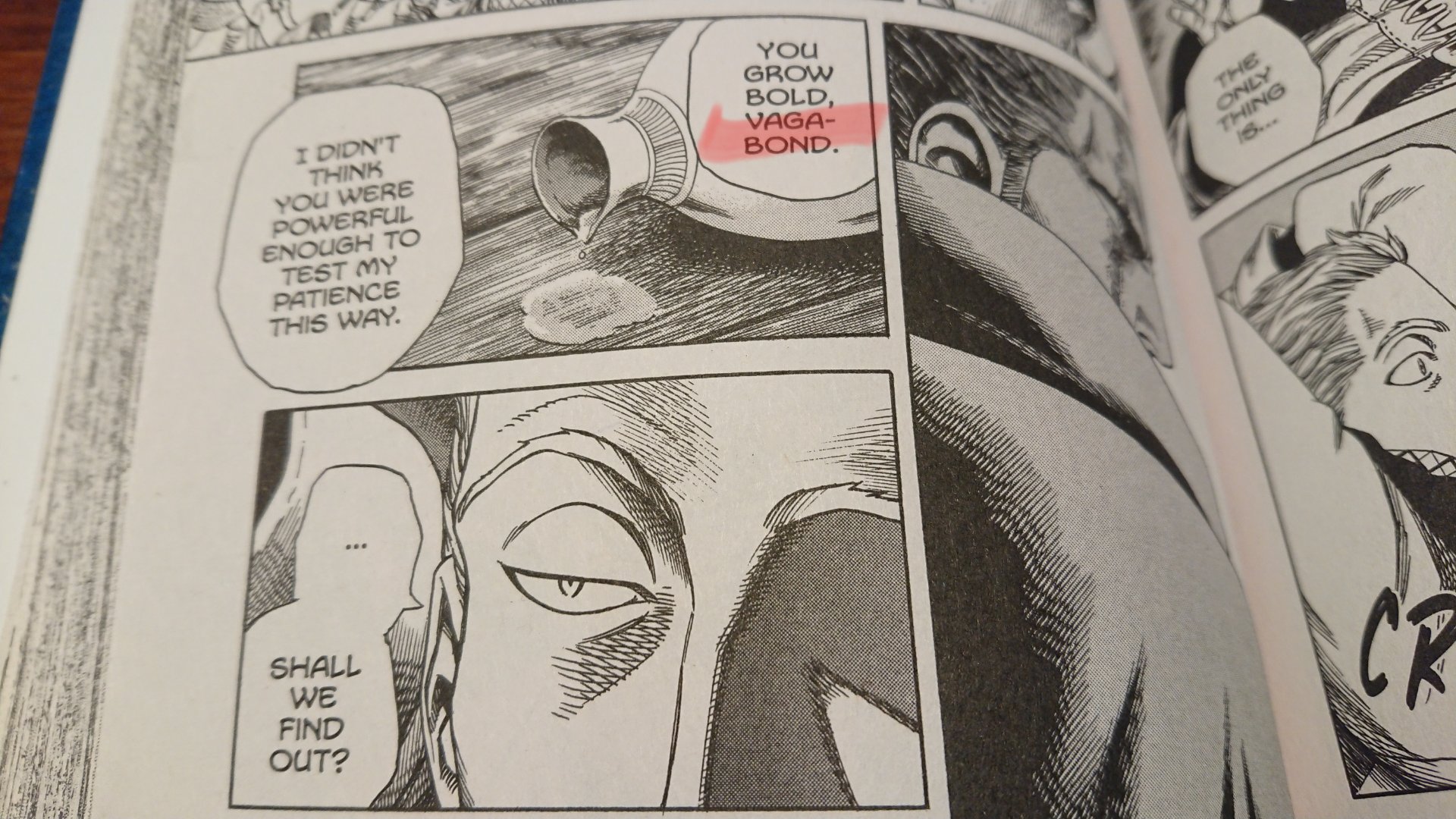Ikufumi Moriya ヴィンランド サガ Vinland Saga でフローキがアシェラッドと会話しているところ フローキは この三下どもが ぐらいの感じでバガボンド Vagabond と発言 バガボンドという宮本武蔵を主人公にした漫画がありますが 放浪者とか漂流