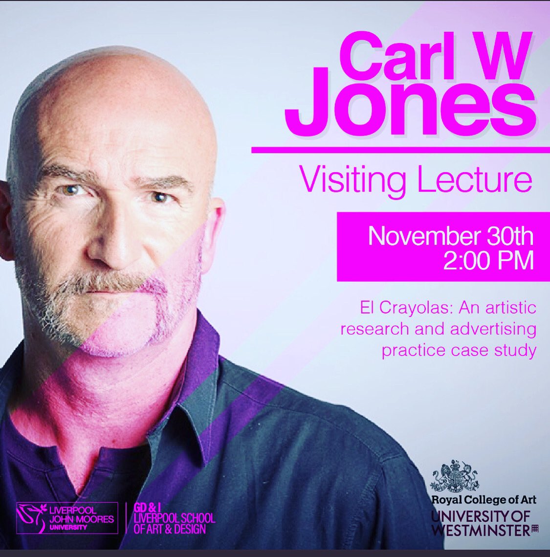 carlwjones's tweet photo. Very happy to be talking about my #visualActivist 9 year #art project at this great university in 🇬🇧 UK ‘El Crayolas :An artistic research and advertising practice case study”. Nov 30th 2pm via zoom. @UoW_CAMRI @LJMU @RCA @UniWestminster @TrinkerMedia #art #advertising https://t.co/E0unDFEMEW