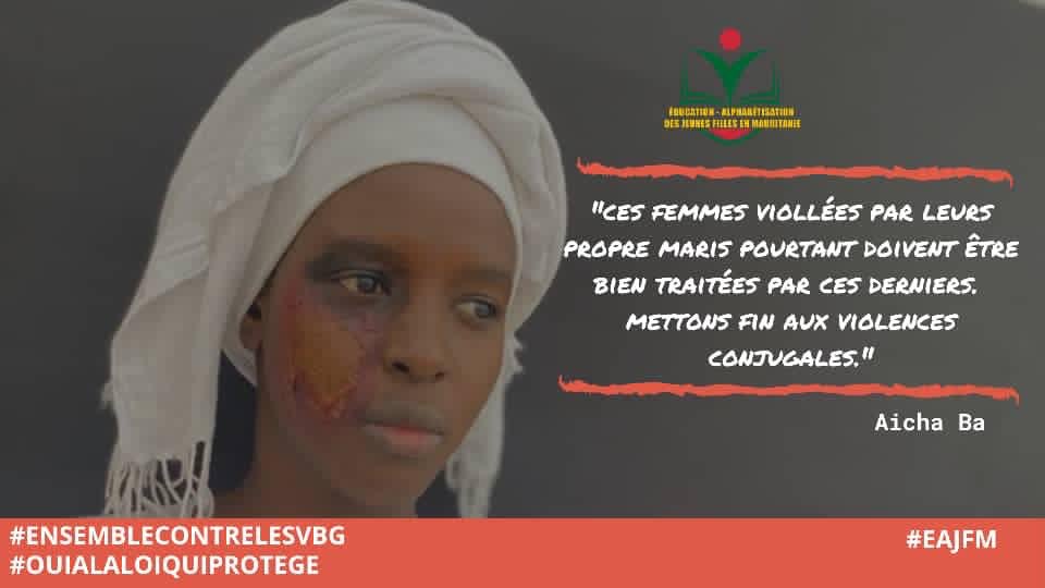 Ces femmes viollèes par leurs propres maris pourtant doivent être bien traitées par ses derniers.
Mettons fin aux violences conjugales.
Message de Aicha ba Étudiante en économie de gestion