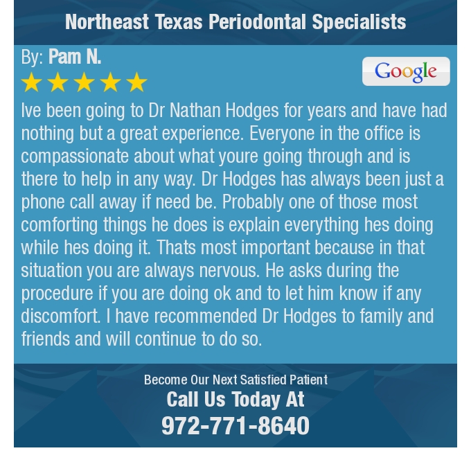 NETexasPerio's tweet image. 5 Star: Pam N. "Ive been going to Dr Nathan Hodges for years and have had nothing but a great experience...." bit.ly/2E0QQ3v