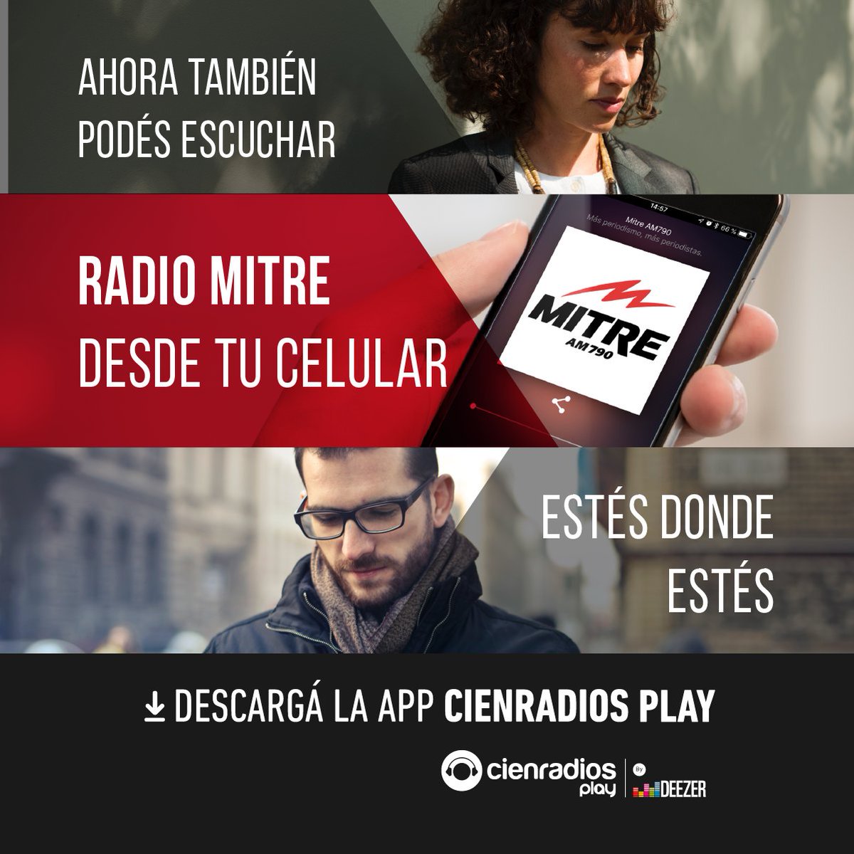 ¡Ahora podés tener Radio Mitre en tu celular!
Bajate la app Cienradios Play y escuchá la radio todo el día📲🎶🎙️🎧
Descargala acá: play.cienradios.com  #ComunidadMitre